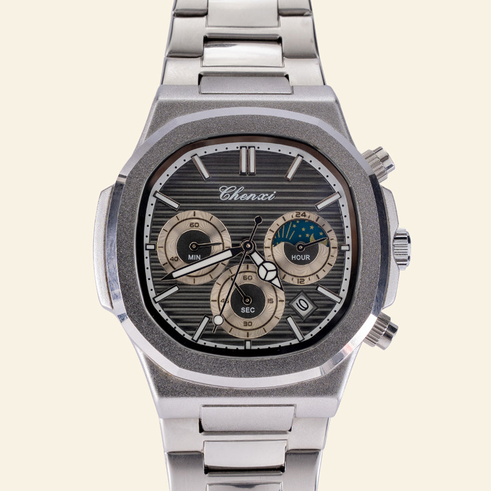 	CHENXI 092 Sport Chronograph with Moon Phase Display